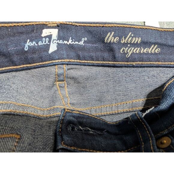 7 For All Mankind Women’s ‘The Slim Cigarette’ Skinny Jeans Sz 26 Dark Wash - Picture 4 of 6